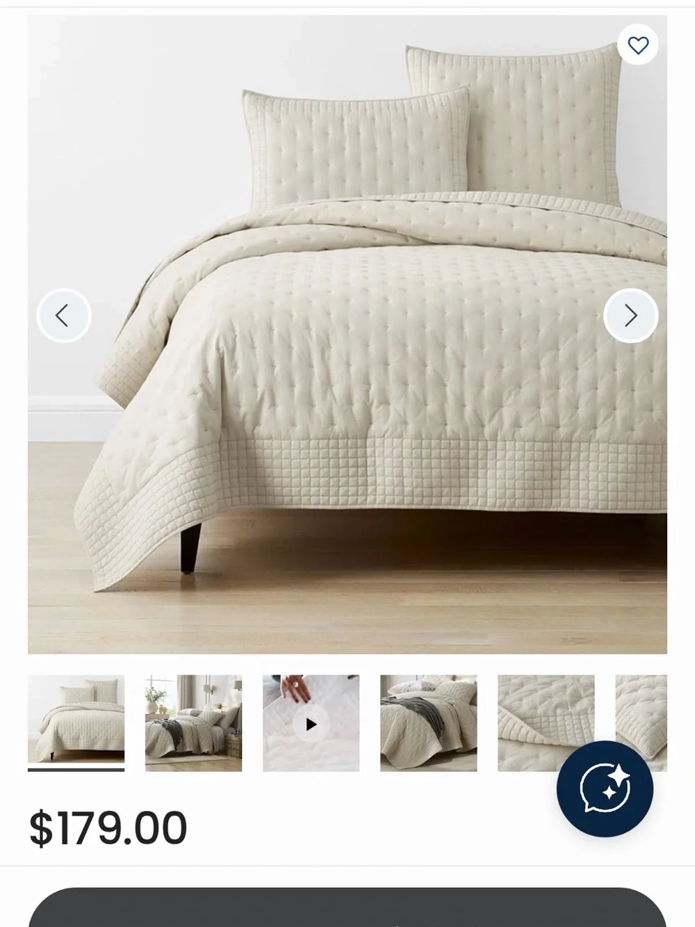 Company Cotton Pintuck Quilt - Oatmeal